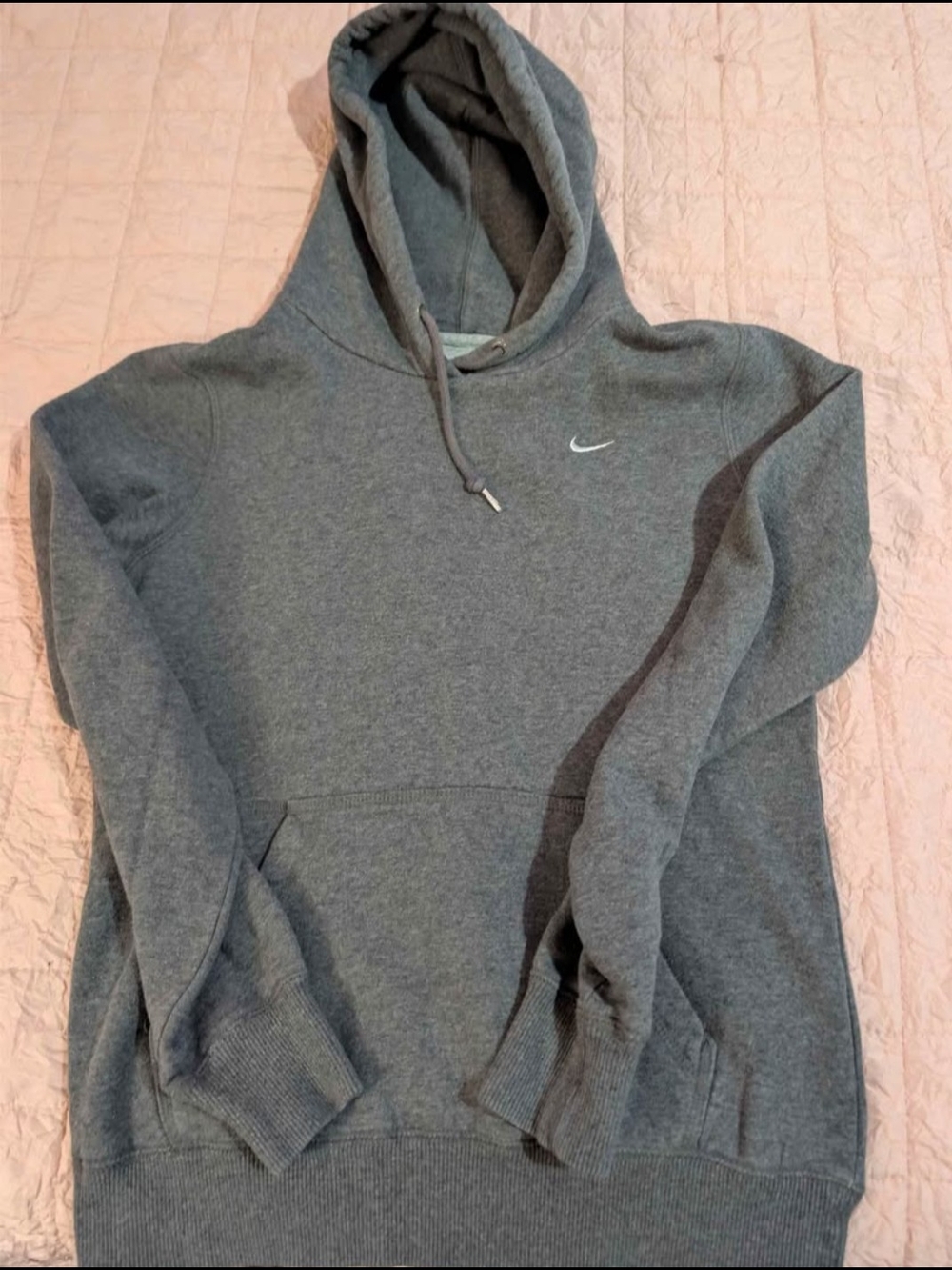 Nike Gray Men's Pullover Hoodie with White Swoosh